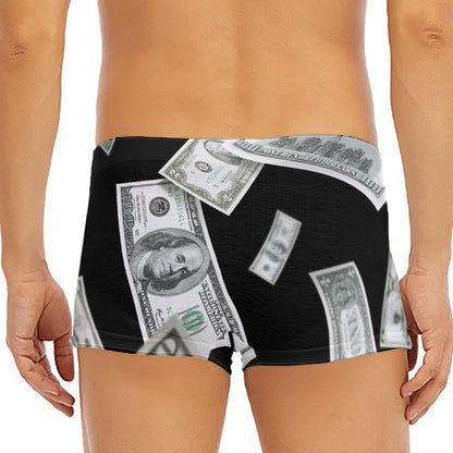 Flying USD Print Men's Short Boxer Briefs
