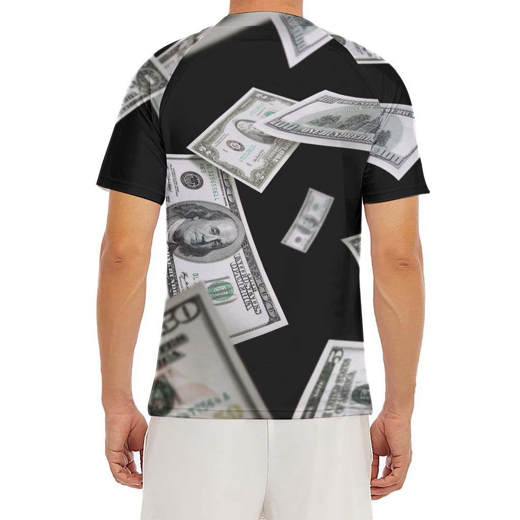Flying USD Print Men's Short Sleeve Rash Guard
