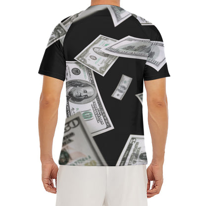 Flying USD Print Men's Short Sleeve Rash Guard
