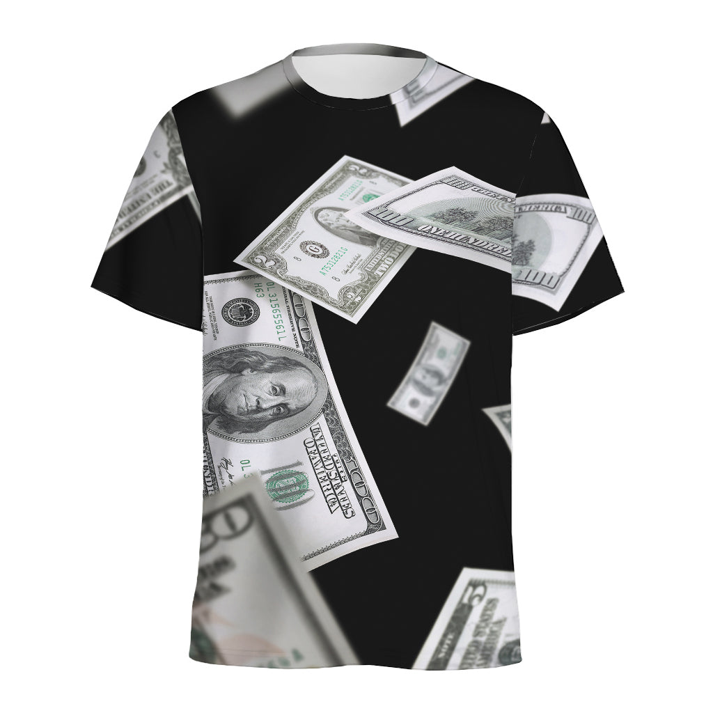 Flying USD Print Men's Sports T-Shirt
