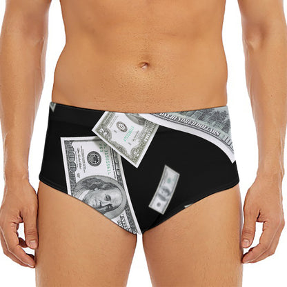 Flying USD Print Men's Triangle Swim Briefs