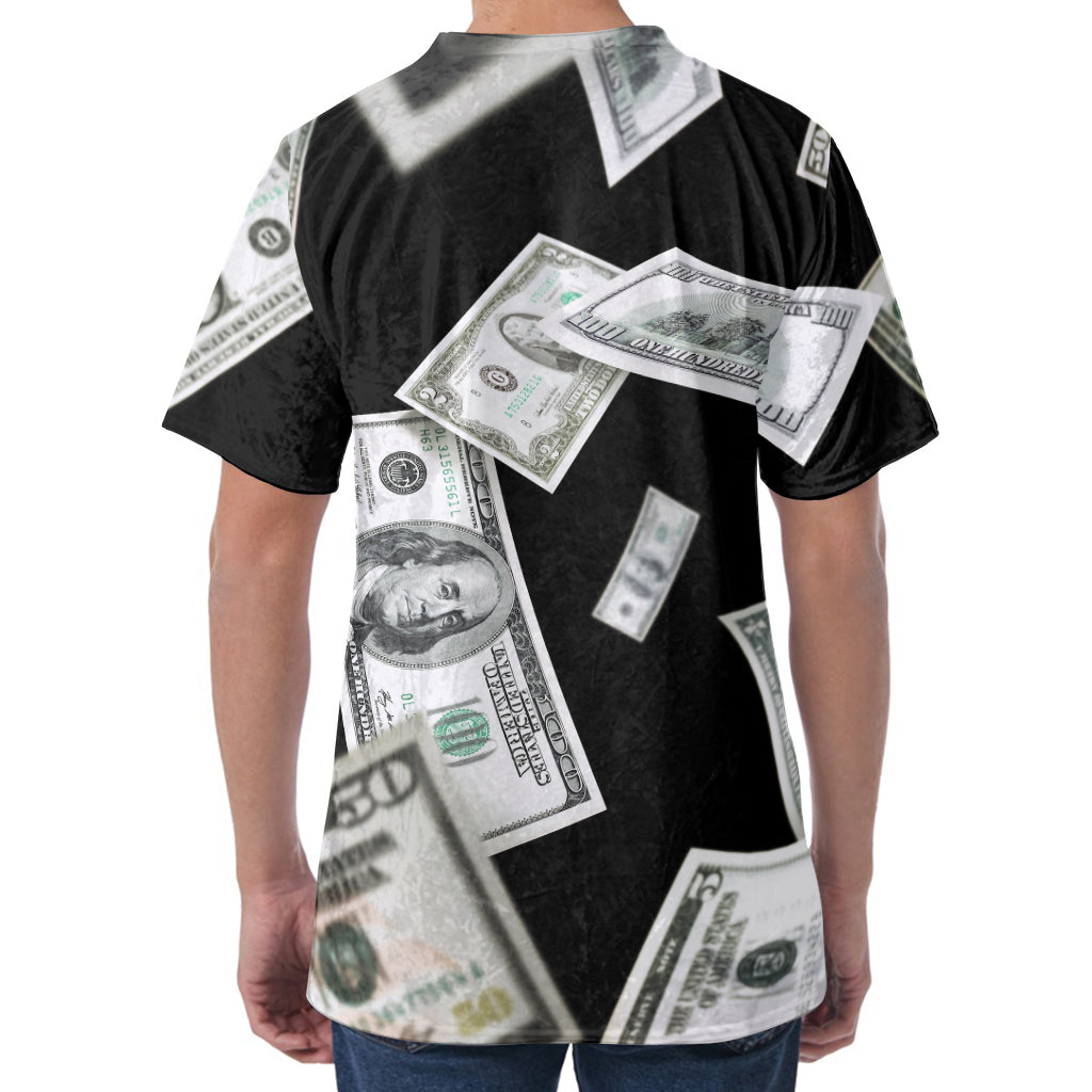 Flying USD Print Men's Velvet T-Shirt
