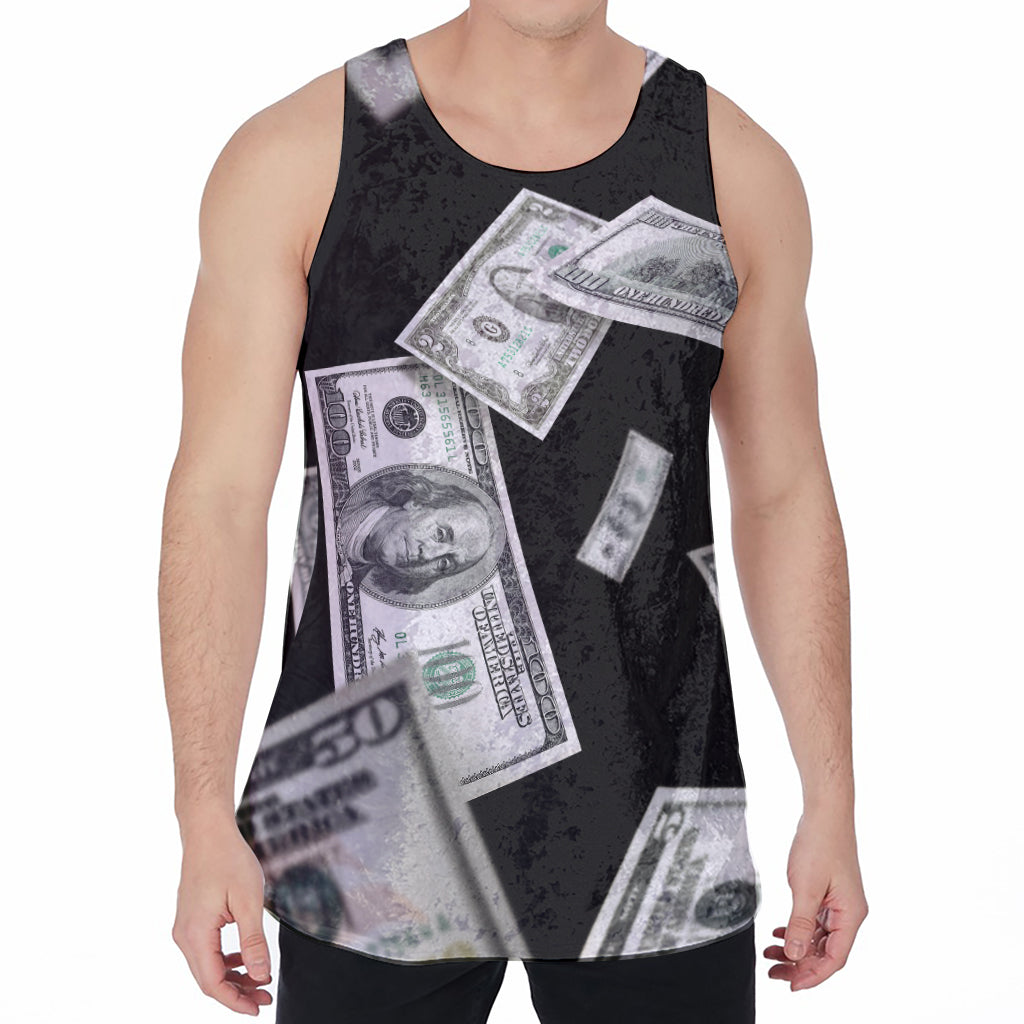 Flying USD Print Men's Velvet Tank Top