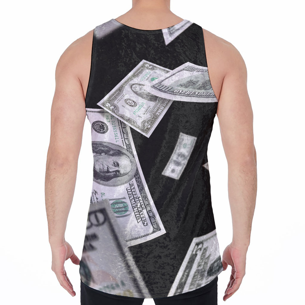 Flying USD Print Men's Velvet Tank Top