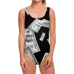 Flying USD Print One Piece Swimsuit