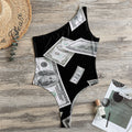 Flying USD Print One Shoulder Bodysuit
