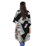 Flying USD Print Open Front Beach Cover Up