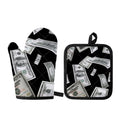 Flying USD Print Oven Mitt And Pot Holder Set