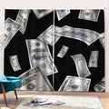 Flying USD Print Pencil Pleat Curtains