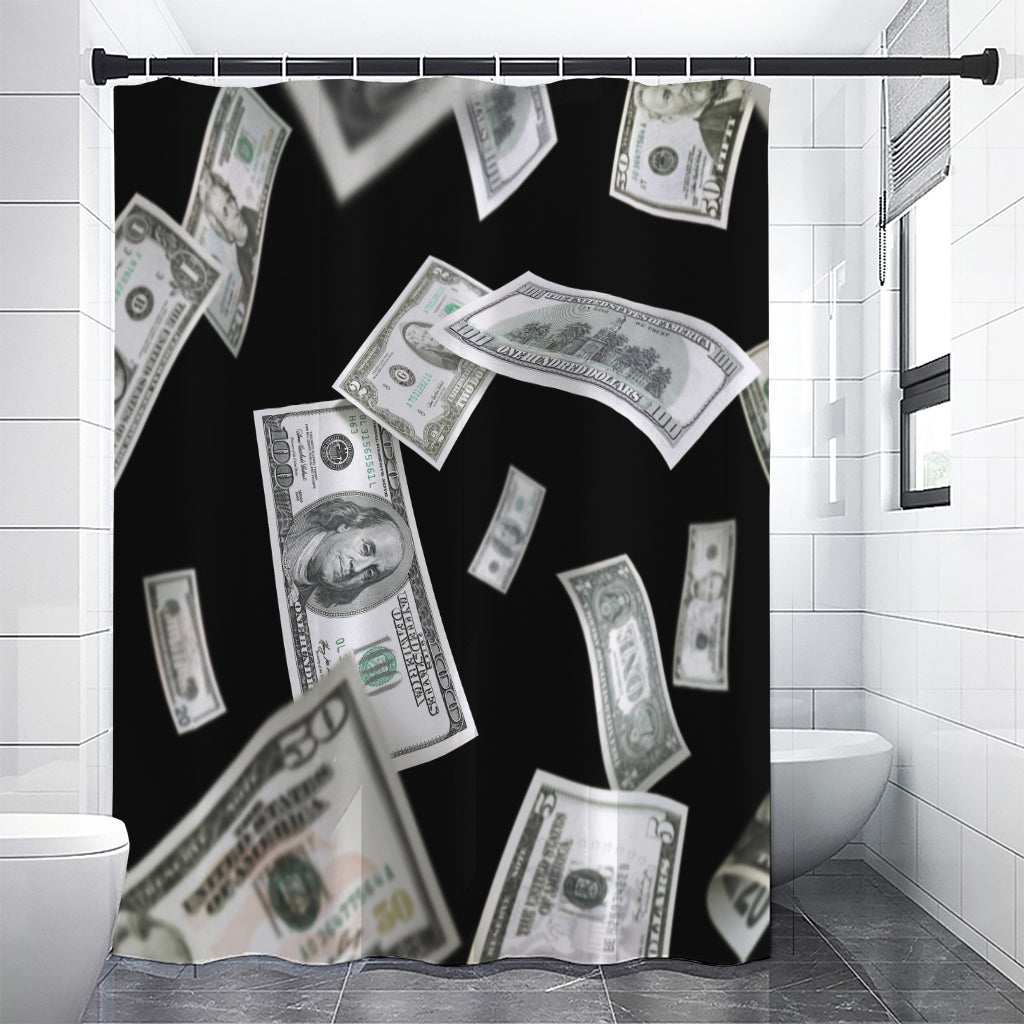 Flying USD Print Premium Shower Curtain