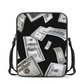 Flying USD Print Rectangular Crossbody Bag