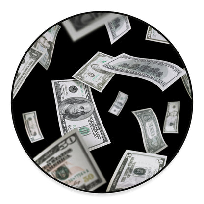 Flying USD Print Round Floor Mat