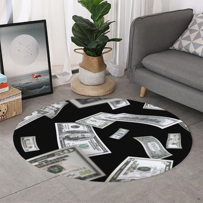 Flying USD Print Round Rug