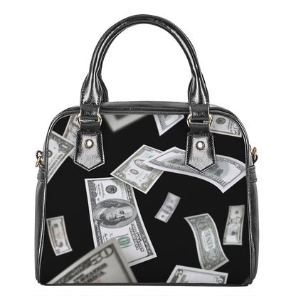 Flying USD Print Shoulder Handbag