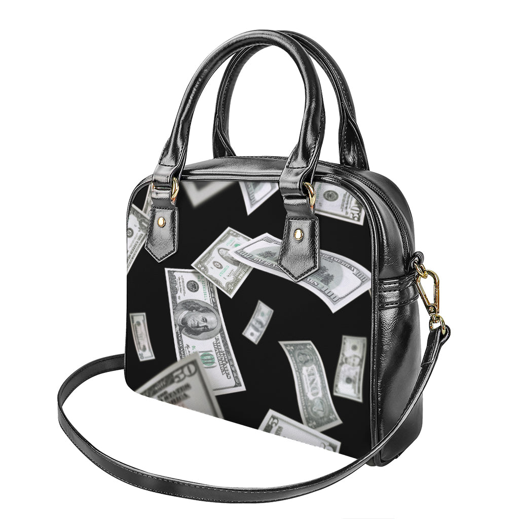 Flying USD Print Shoulder Handbag