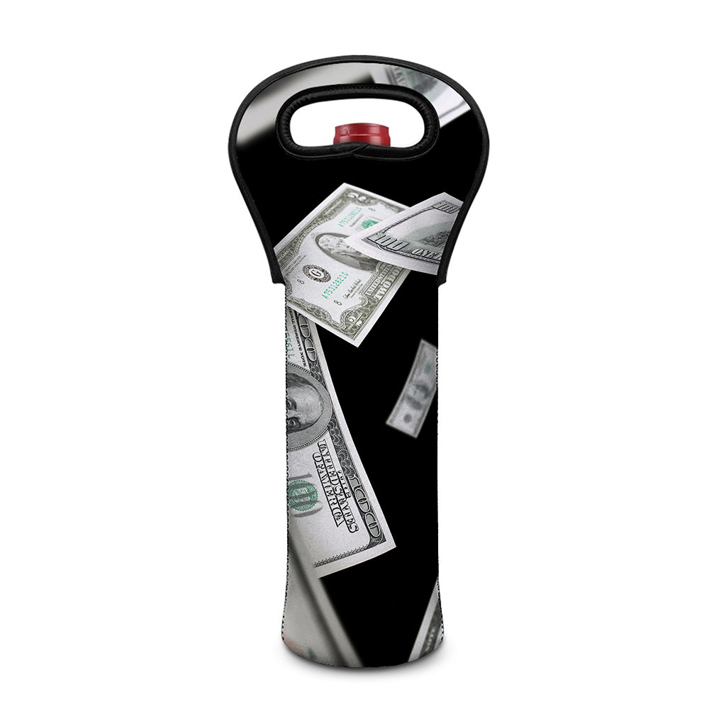 Flying USD Print Single Neoprene Wine Tote