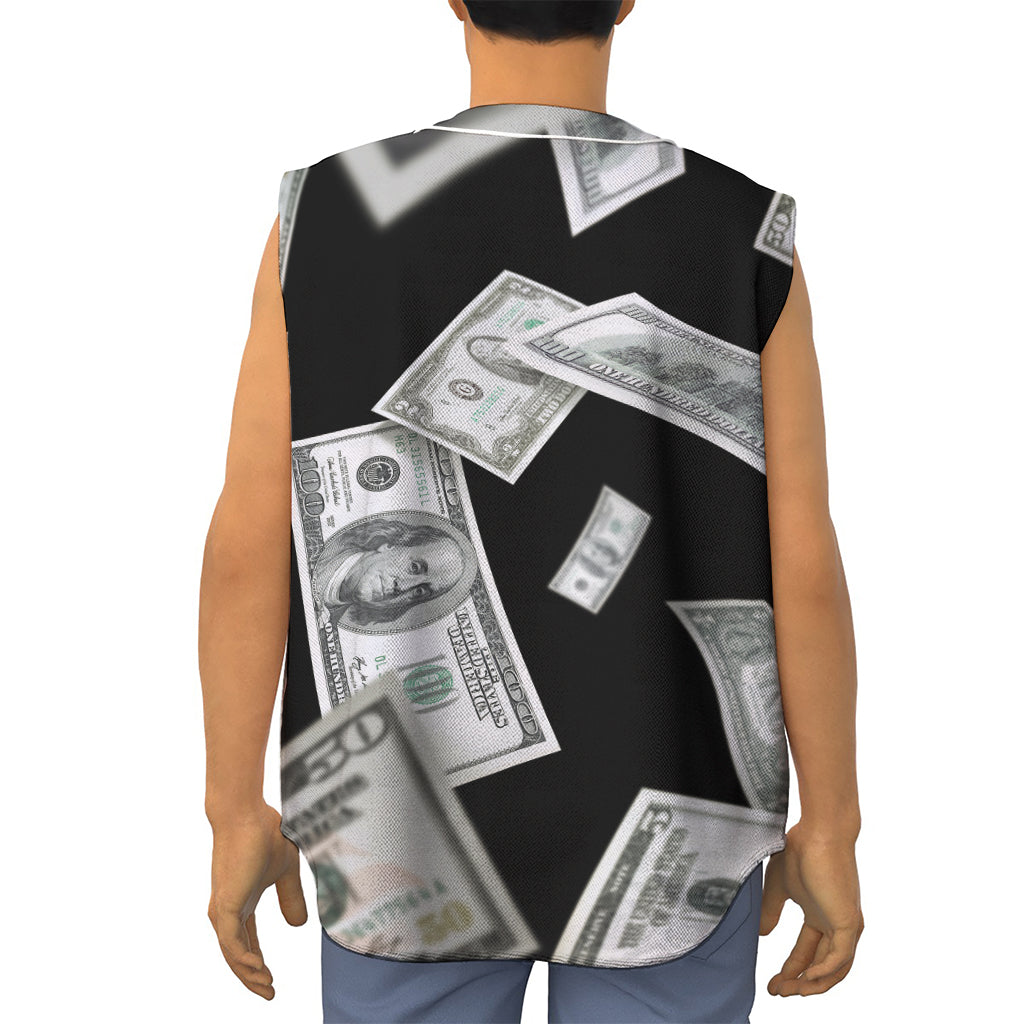 Flying USD Print Sleeveless Baseball Jersey