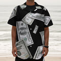 Flying USD Print Textured Short Sleeve Shirt