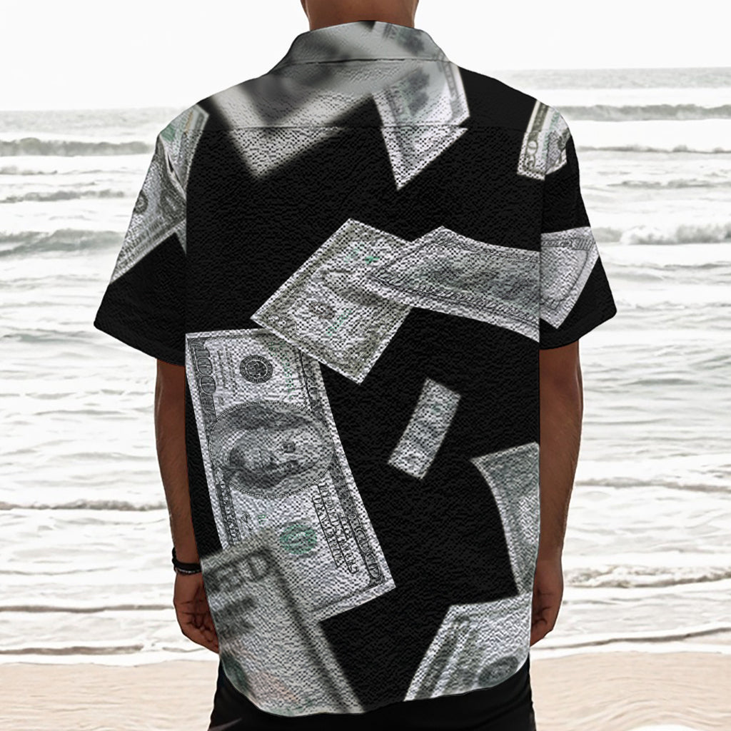 Flying USD Print Textured Short Sleeve Shirt