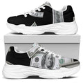 Flying USD Print White Chunky Shoes