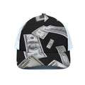 Flying USD Print White Mesh Trucker Hat