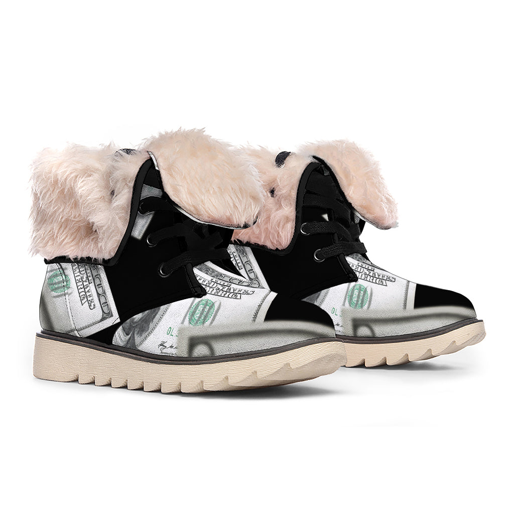 Flying USD Print Winter Boots