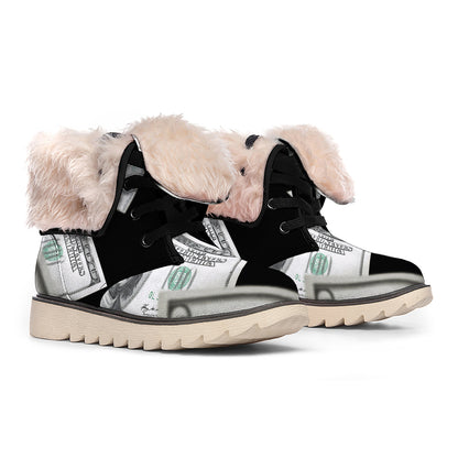 Flying USD Print Winter Boots