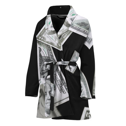 Flying USD Print Women's Bathrobe