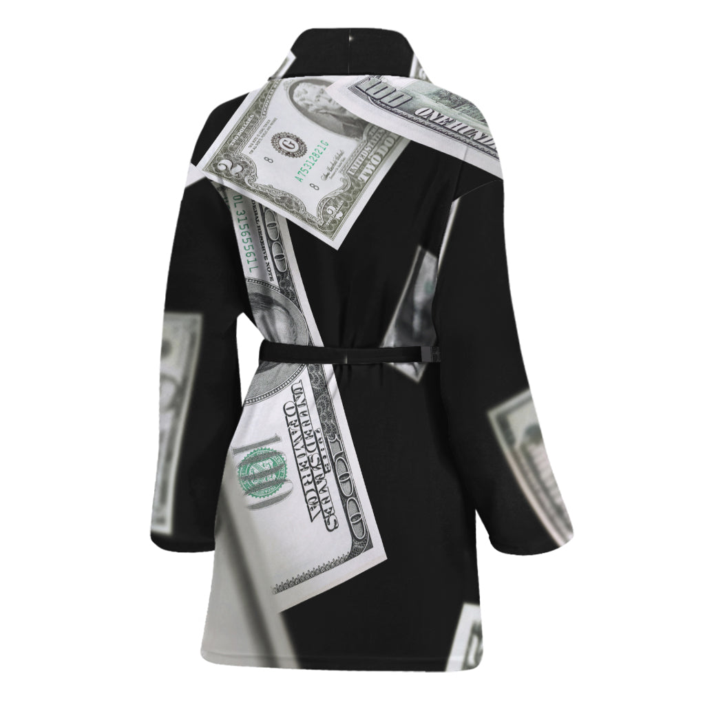 Flying USD Print Women's Bathrobe