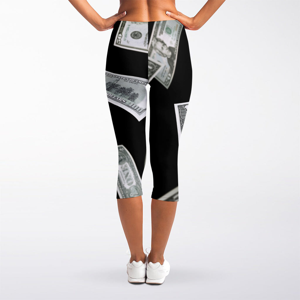 Flying USD Print Women's Capri Leggings