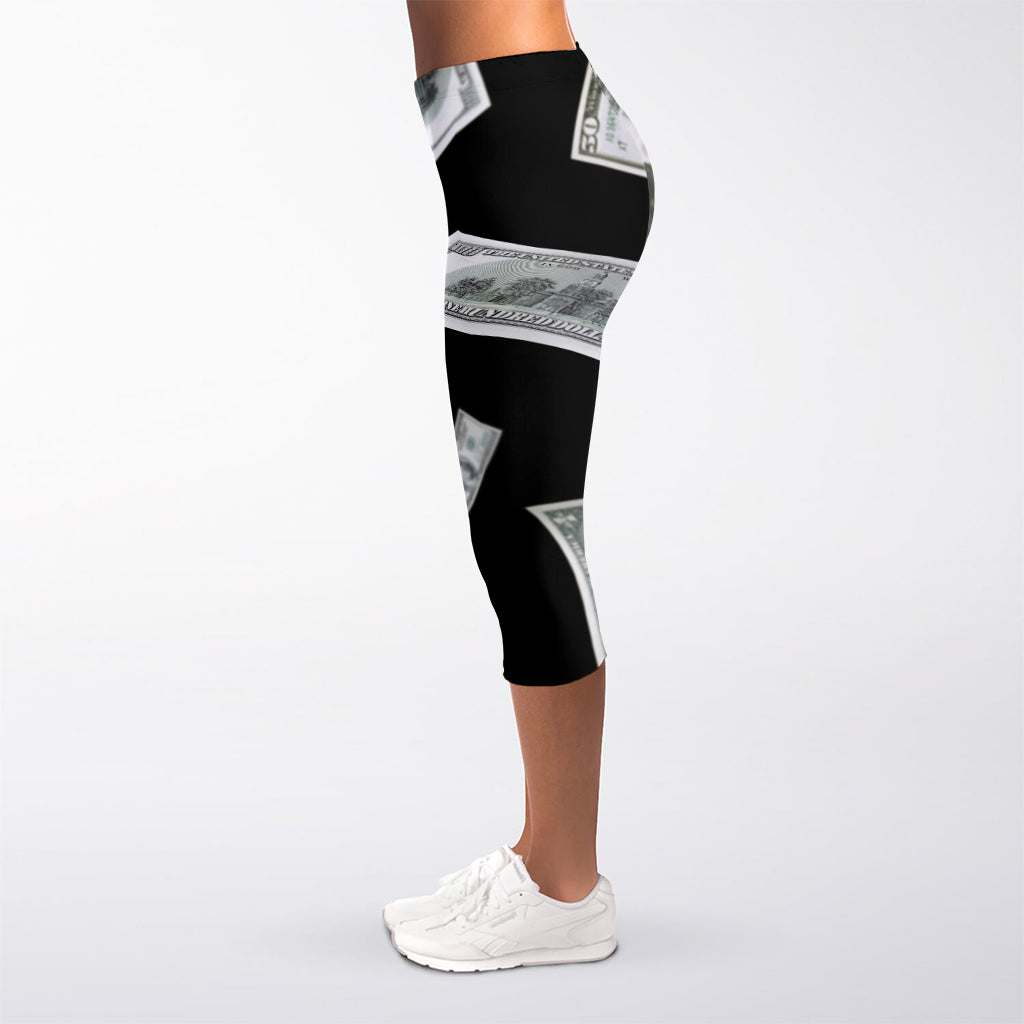 Flying USD Print Women's Capri Leggings