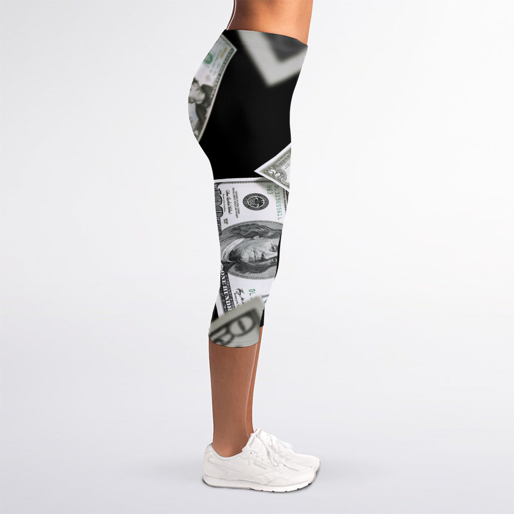 Flying USD Print Women's Capri Leggings