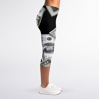 Flying USD Print Women's Capri Leggings