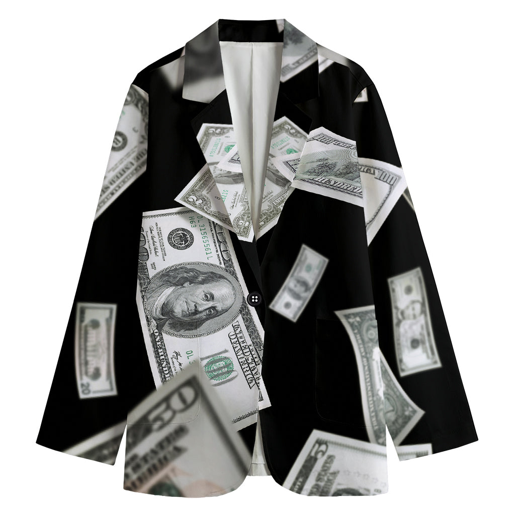 Flying USD Print Women's Cotton Blazer