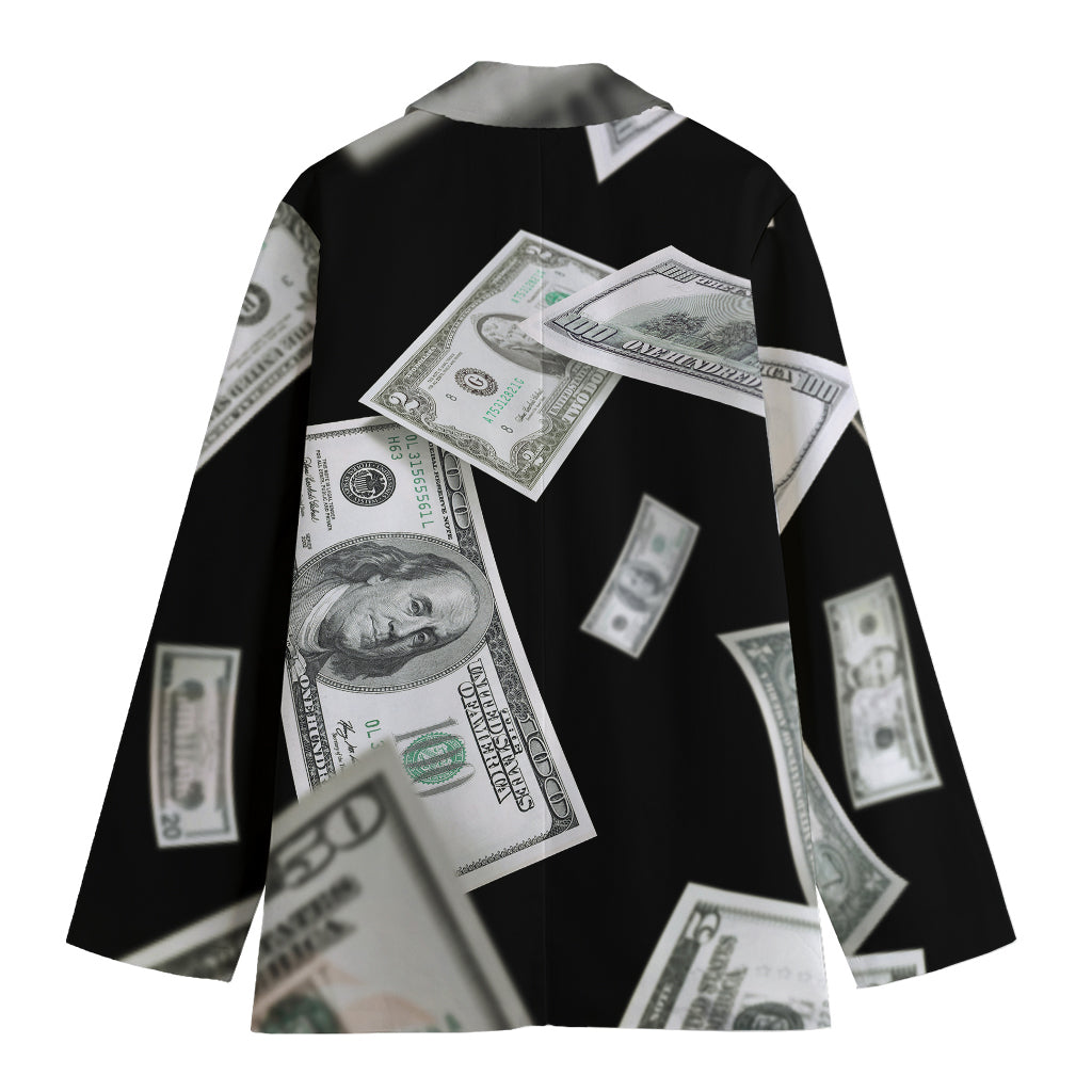Flying USD Print Women's Cotton Blazer