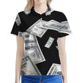 Flying USD Print Women's Polo Shirt