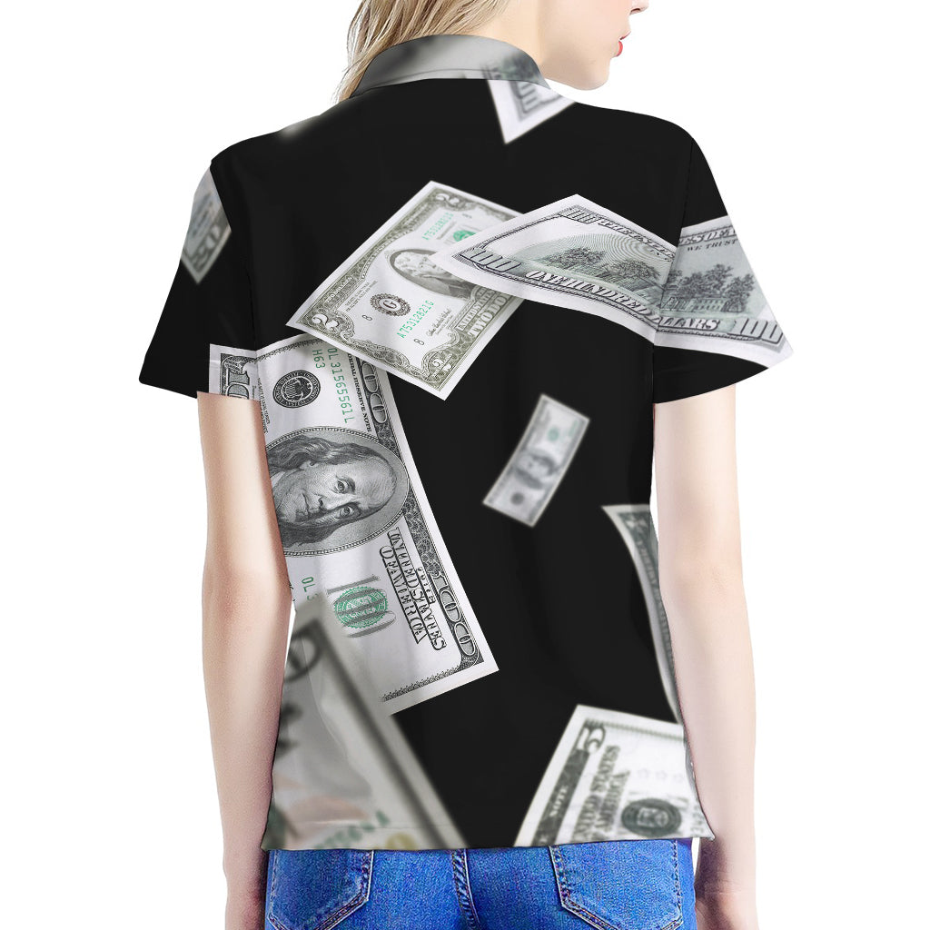 Flying USD Print Women's Polo Shirt