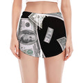 Flying USD Print Women's Split Running Shorts
