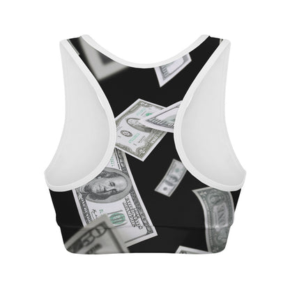 Flying USD Print Women's Sports Bra