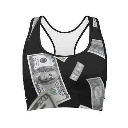 Flying USD Print Women's Sports Bra