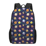 Food Planets Pattern Print 17 Inch Backpack