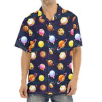 Food Planets Pattern Print Aloha Shirt