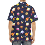 Food Planets Pattern Print Aloha Shirt