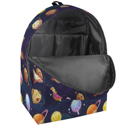 Food Planets Pattern Print Backpack