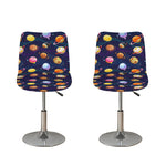 Food Planets Pattern Print Bar Stool Covers