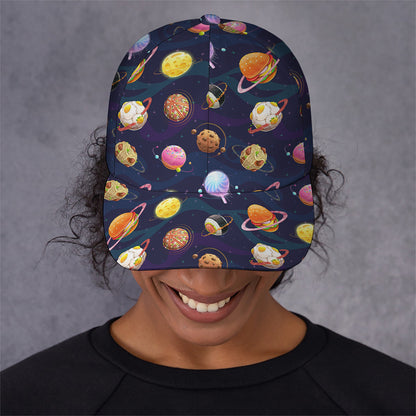 Food Planets Pattern Print Baseball Cap