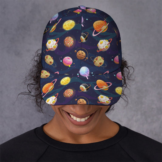 Food Planets Pattern Print Baseball Cap