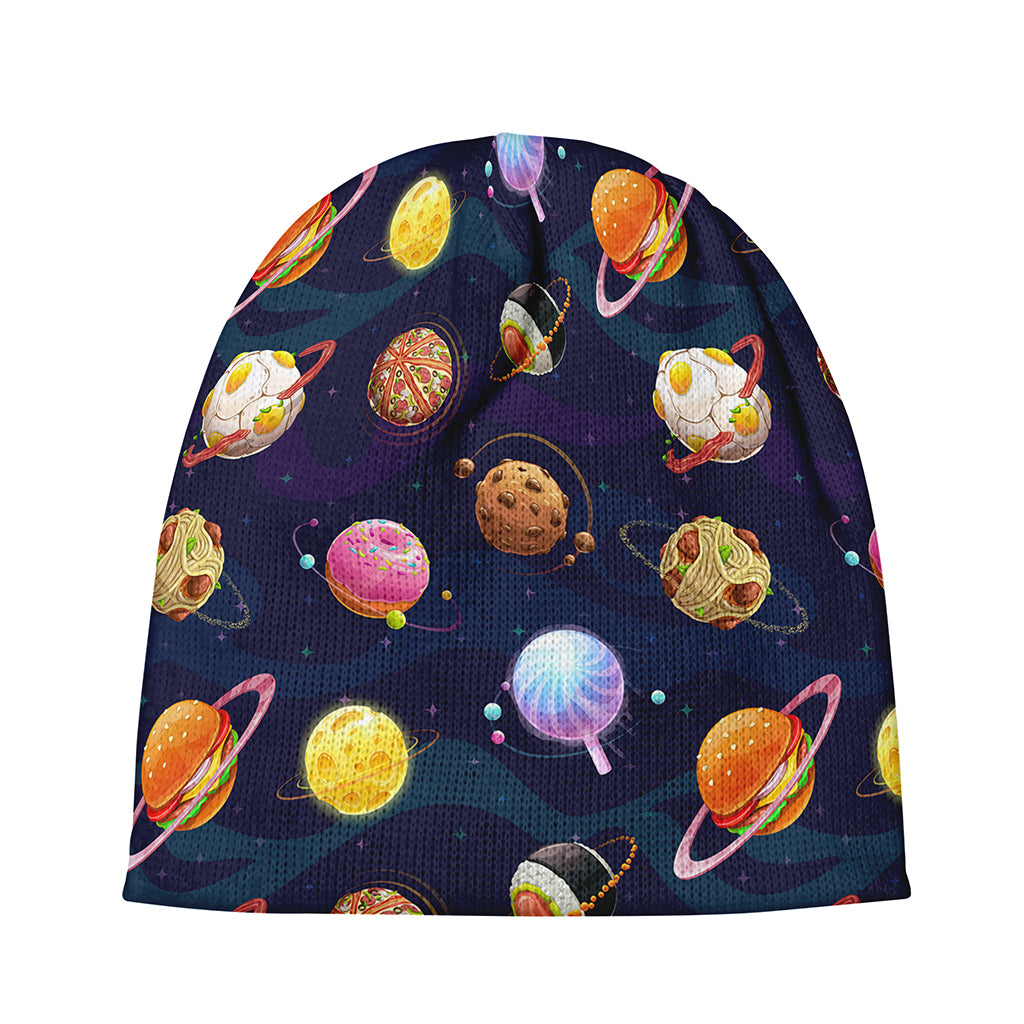 Food Planets Pattern Print Beanie