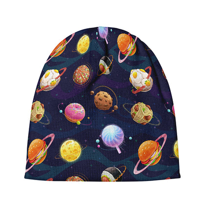 Food Planets Pattern Print Beanie