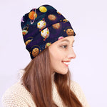 Food Planets Pattern Print Beanie